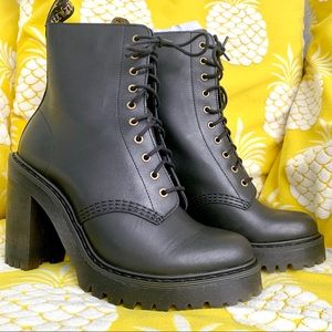 NWT Dr. Martens Black Leather Heeled Booties